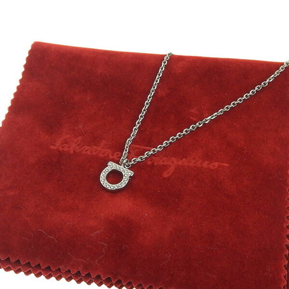 Salvatore Ferragamo Ferragamo Light Stone Gancini Necklace Silver Women's_9